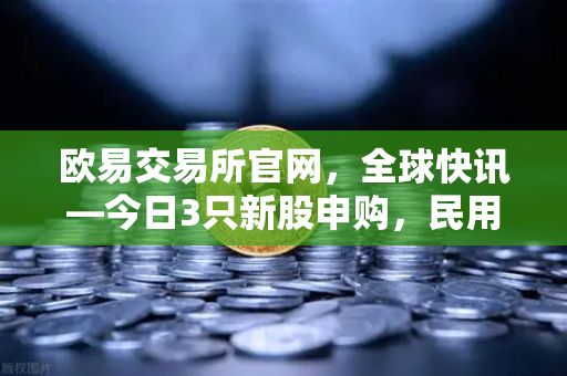 欧易交易所官网，全球快讯—今日3只新股申购，民用制冰机龙头引关注